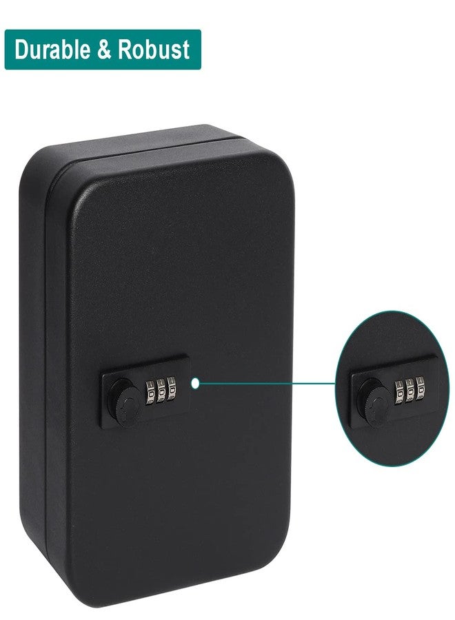 Decaller Secure Key Box with Combination Lock, Decaller Key Cabinet Wall Mount Lock Box with 20 Hooks, 7 4/5" x 6 1/5" x 2 4/5" - Image 4